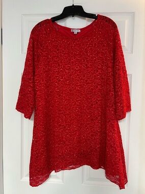 Ready Red Sequin Tunic by Kate Park